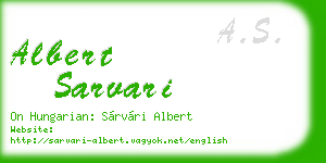 albert sarvari business card